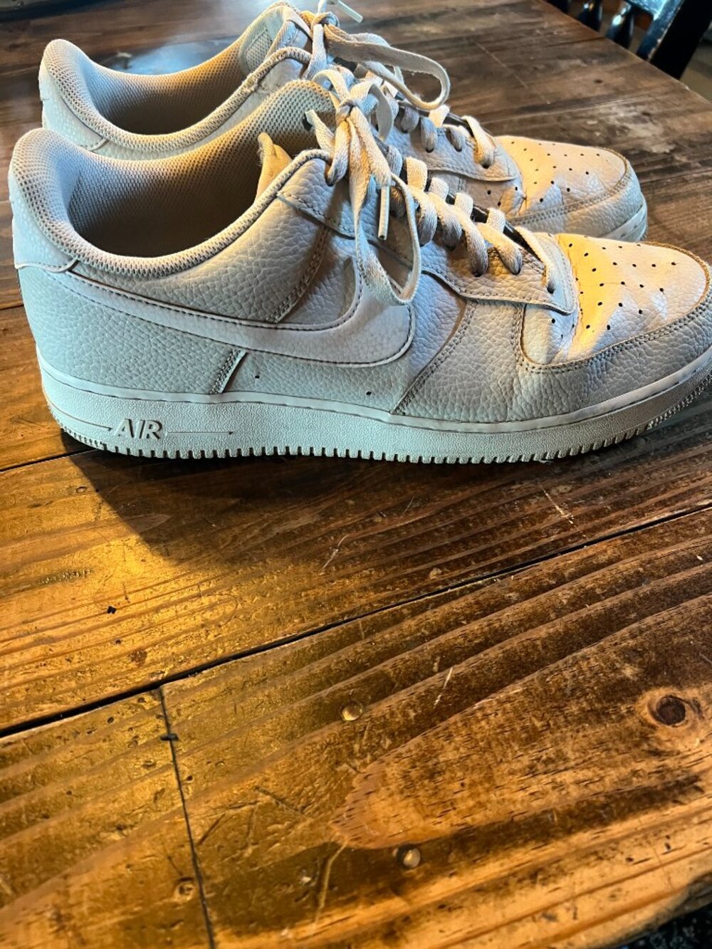 NIKE Air Force 1 One Low Shoes - Triple White - Men's Size 12 - Picture 5 of 6